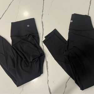 TWO PAIRS bundled - Lululemon In Movement Tight 25” Everlux – Black (Size 2)
